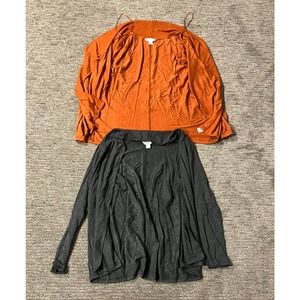 Women’s Liz Claiborne Cardigans Set Of Two Size M Orange And Gray Q7